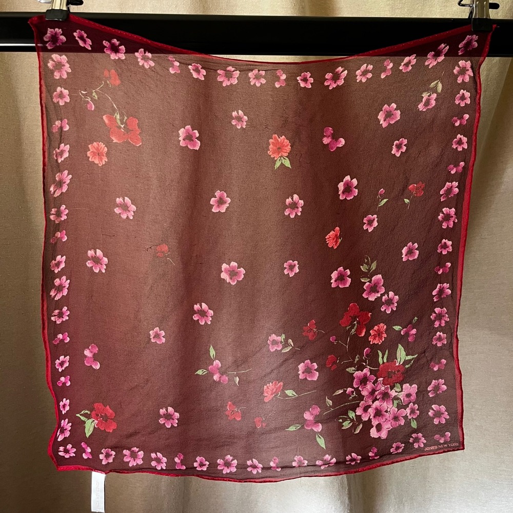 Vintage Silk Scarf Lot Talbots Jones New York Floral Paisley Italy 4 Pc - Picture 2 of 8